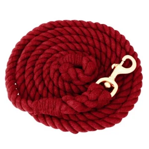 Cotton Lead 3/4" x 10' w/Brass Plated Bolt snap Red #18402 - Picture 1 of 2