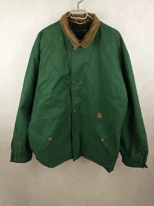 K-Way Jacket Size L Green Cord Collar Windbreaker Transition Hooded Vintage - Picture 1 of 7
