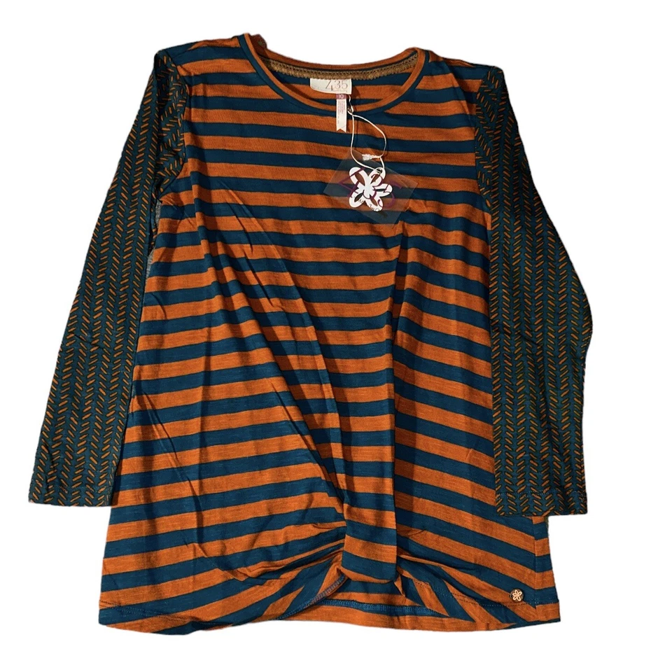 MATILDA JANE 435 PEP RALLY TUNIC Girls 10 ORANGE BLUE STRIPED TUNIC TOP NWT - Image 1 of 4