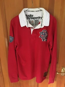 Superdry Rare SD Red Rugby Shirt Adult Size - S - RRP £100 (See Size Guide) - Picture 1 of 10