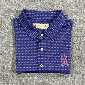 Donald Ross Shirt Men Large L Fish AOP Polo Golf Performance Stretch Active - Picture 1 of 8