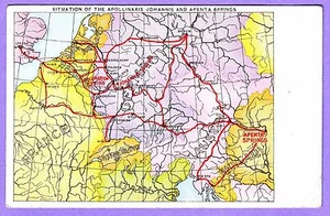 GERMANIA MAPPA SITUAZIONE DEGLI APOLLINARI JOHANIS & APENTA SRINGS CARTOLINA - Foto 1 di 1