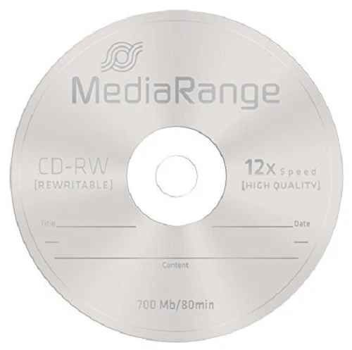 10 MediaRange CD-RW 1x - 12x rewritable blank discs CD RW High Ultra burn MR235 - Image 1 of 1
