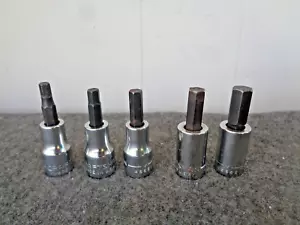 Vintage CRAFTSMAN -V- Hex Bit Socket Set 3/8" Drive Metric 4mm-10mm - Set of 6 - Picture 1 of 5