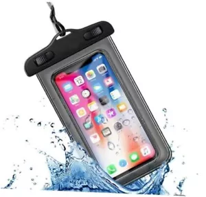 Waterproof Phone Case Small Pouch Beach Dry Bag with Cell Phone Hook Black - Picture 1 of 8