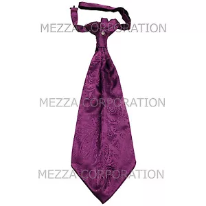 Nueva Corbata Vesuvio Napoli Para Hombre Poliéster Ascot Corbata Cachemira Fiesta Púrpura - Imagen 1 de 1