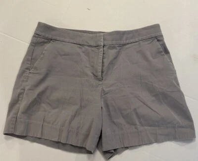 Ann Taylor LOFT Riviera 短裤 8 码灰色斜纹布 5 英寸内缝口袋棉质弹力 — 第 1/4 张图片