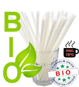 5.000 PLA FREIE hitzebeständige BIO CAIPI 200x6 mm Trinkhalme naturweiß weiß - Bild 1 von 1