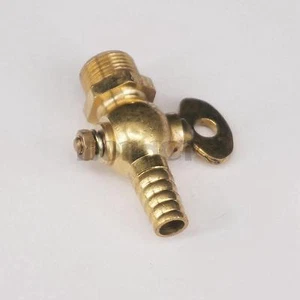 Brass Drain petcock Shut Off Valve 3/8" BSP male to 10mm Hose Barb  Fuel Gas Oil - Picture 1 of 5
