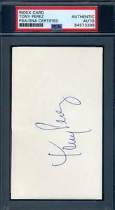 Tony Perez PSA DNA Coa Signed 3x5 Index Card Autograph - Picture 1 of 1