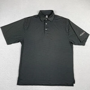 Footjoy Poloshirt Herren Large schwarz gestreift Golf Preppy Applecross Country Club - Bild 1 von 12