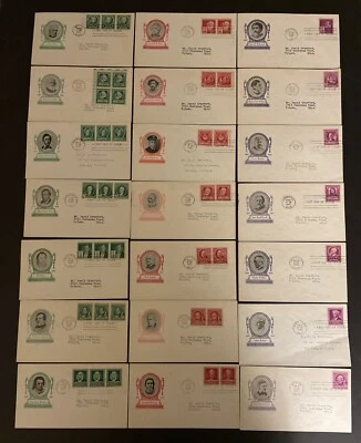 US 1940 FDC Set +Famous Americans #859-893 +35 Cover Set +Matched Cachet +Rare - Image 1 of 2