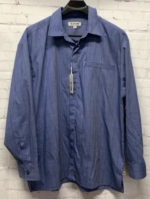 Stacy Adams 4XL Blue Men's Shirt Long Sleeve Button Up NEW - Image 1 of 4
