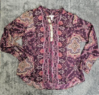 Vestido Granero Mujer Túnica Top Talla 1X Ciruela Cachemira Cuello Dividido Manga Hendida Boho Foto 1 de 4