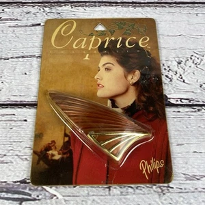 Vintage Philips Caprice Collection Kunststoff Haarspange Haarspange Rot Gold 4" Neu aus altem Lagerbestand - Bild 1 von 6