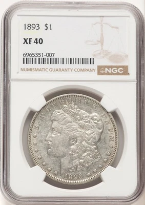 1893 Morgan Dollar NGC XF40 - Image 1 of 2