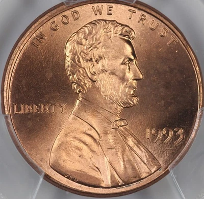 1993 PCGS MS67RD Lincoln Cent 46644537 - Image 1 of 3