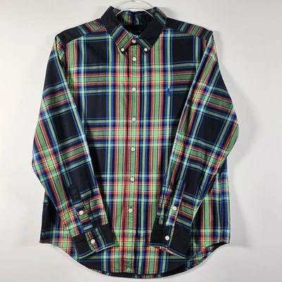 Polo Ralph Lauren Manga Larga Botón Abajo Juvenil 14-16 Cuadros Grandes Preppy Foto 1 de 4