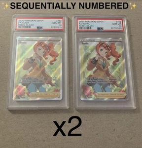 ✨ SEQUENTIAL Pokemon Sonia 192/192 Rebel Clash Full Art Trainer PSA 10 ✨ - Picture 1 of 6