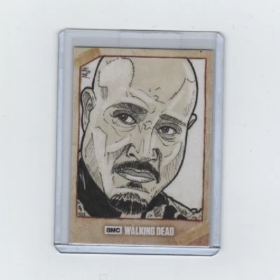 WALKING DEAD SEASON 6 GABRIEL SKETCH CARD BY ARTIST KEVIN P. WEST  1/1! - Image 1 of 2