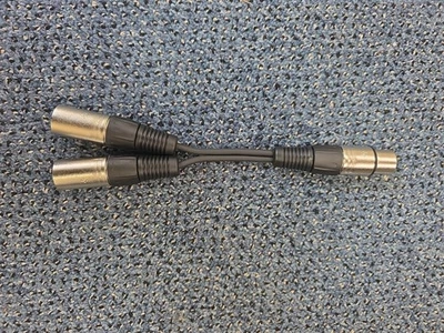 Y Cable Cord GLS Audio 8” XLR-M To (2) XLR-F - Image 1 of 3