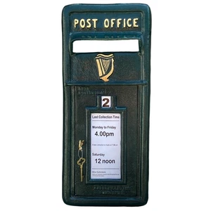 Gaelic Harp Irish Mailbox Front in Green Cast Aluminum Post Office Replica - Picture 1 of 2