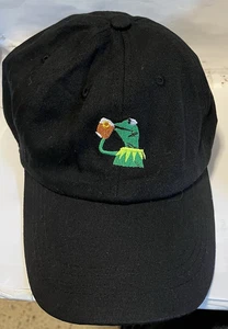 Kermit the Frog Embroidered Drinking a Beer Black Snapback Hat Cap Adjustable - Picture 1 of 5