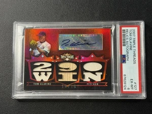 TOM GLAVINE PSA 6 2007 TOPPS TRIPLE THREADS GU JERSEY BAT RELIC AUTO 290 WIN /18 - Picture 1 of 2