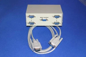 4-Way Serial Switch Box 4 DB9-Male to 1 DB9-Female ABCD with FREE Cable - Picture 1 of 1
