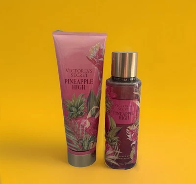 (2) Victoria’s Secret *PINEAPPLE HIGH* Fragrance Body Mist & Lotion 8 Oz-New❤️ - Image 1 of 2