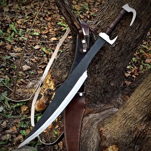 Custom Handmade Viking Sword - Carbon Steel Double Edged Blade with Leather Wrap - Picture 1 of 5