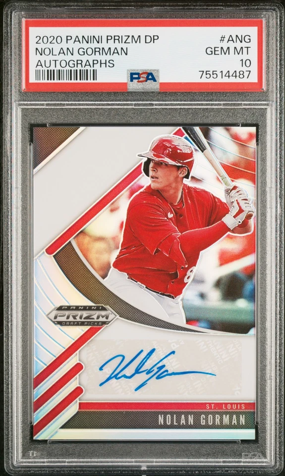 2020 Panini Prizm Draft Picks Autograph Nolan Gorman #ANG PSA 10 - Image 1 of 2