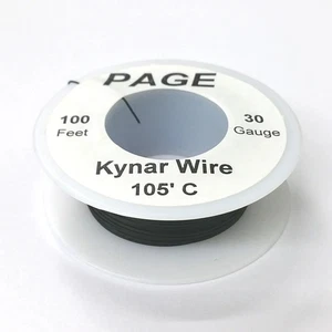 100' Page 30AWG BLACK KYNAR Insulated Wire Wrap Wire 100 Foot Roll ~ Made In USA - Picture 1 of 1