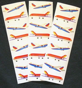 Mrs Grossman Three Vintage Sticker Sheets 2x6 inch 'Airplanes' (c-1992) - Picture 1 of 1