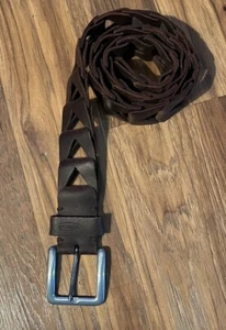 Levi’s Silver Tab Leather Belt Sz 34 Brown Exc Condition - Picture 1 of 6