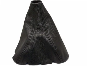 SEAT LEON Modello 2006 - 2011 Cuffia Leva Cambio Vera Pelle - Cuciture Nero - Picture 1 of 1
