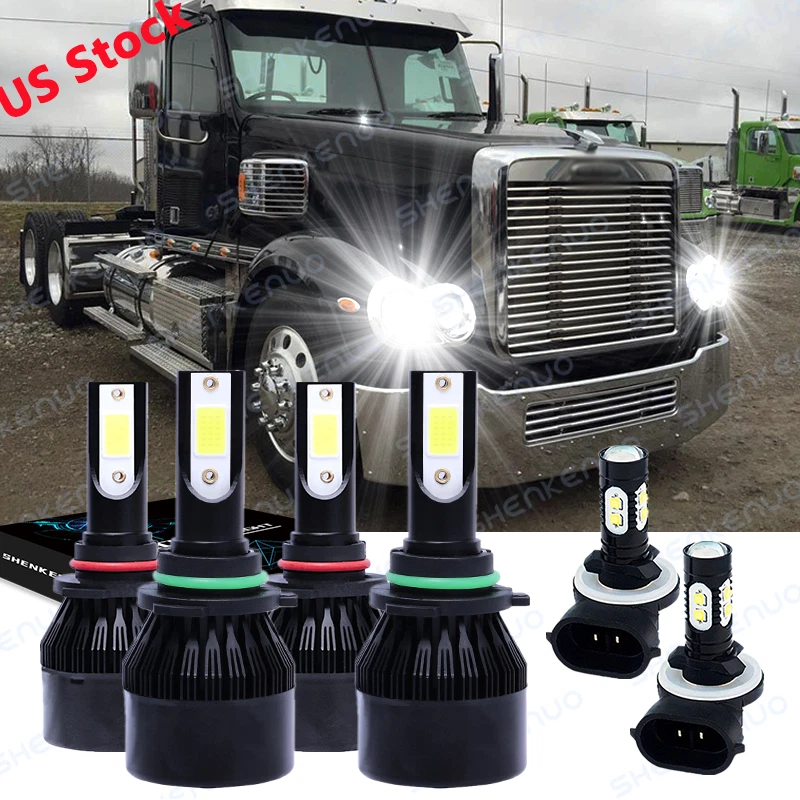 For Freightliner Coronado 2103-2018 LED Headlight Hi/Low Beam Fog Light Bulb Kit - Image 1 of 4