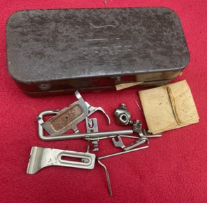 Early Vintage Pfaff Sewing Machine Tin & Miscellaneous Parts spares - Picture 1 of 7