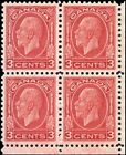 Canada Mint H/NH VF 3c Scott #197 Die I Block 1932 KGV Medallion Stamps
