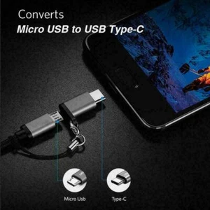 USB Type C Adapter USB C to Micro USB Converter-Connector-W Keychai F9X1 D2U K1 - Picture 1 of 10
