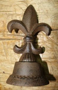 Large Cast Iron FLEUR DE LIS Finial Garden Statue Home Decor Rustic Ranch SAINTS - Picture 1 of 3