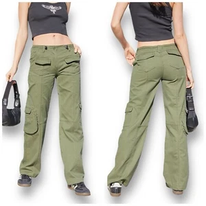 John Galt Jeans Größe 6 Brandy Melville | Kim Cargohose | Army Green | Wide Leg - Bild 1 von 8