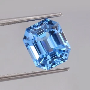 Natural Grade Flawless Sky Blue Aquamarine Loose Radiant Cut Gemstone 12x10 MM - Picture 1 of 4