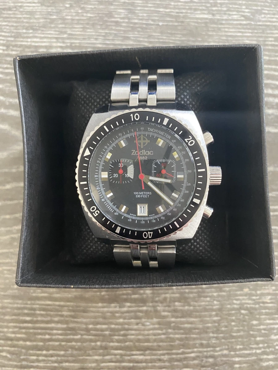 ヒダリウマ Vintage Mens Zodiac Seadragon Z02258 Chronograph Watch Sea Dragon