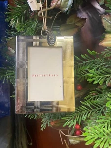 NEU Pottery Barn Weihnachtsbaum Silber Ornament Stewart kariert Fotorahmen 2024 - Bild 1 von 5