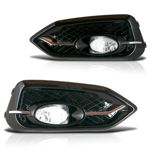 For 14-15 Honda Civic 2 Door Coupe Clear Lens Chrome Housing Fog Lights Lamps - Picture 1 of 4