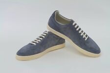 Nwob Brunello Cucinelli Mens Leather Suede Sneakers W/metallic Logo Accents A232