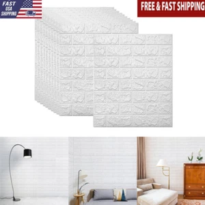 3D Wall Panels 30 Pcs Peel Stick Faux Foam Waterproof DIY Decoration New - Picture 1 of 7