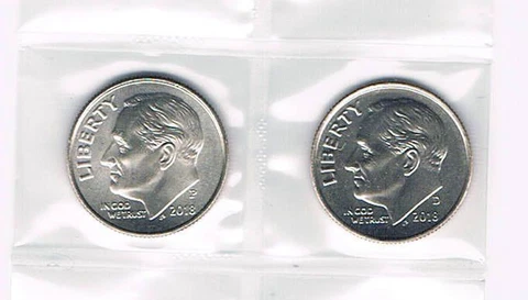 2018 P&D ROOSEVELT DIMES - BRILLIANT UNCIRCULATED FROM BANK ROLLS Cover