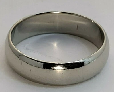 Alianza de boda de oro blanco de 14k talla 10 Foto 1 de 4